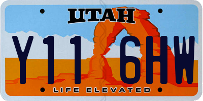 UT license plate Y116HW