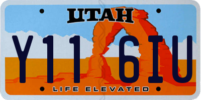 UT license plate Y116IU