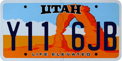 UT license plate Y116JB