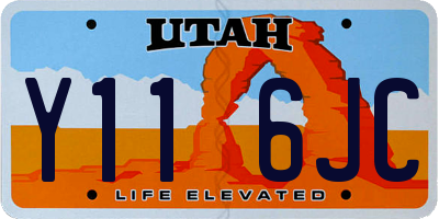 UT license plate Y116JC