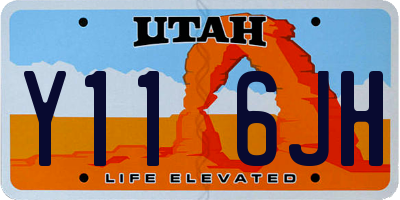 UT license plate Y116JH
