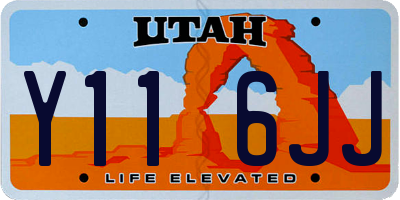 UT license plate Y116JJ