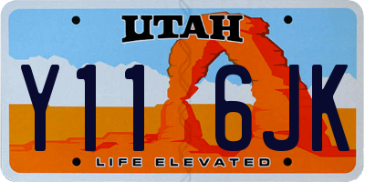 UT license plate Y116JK