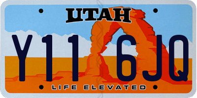 UT license plate Y116JQ
