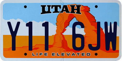 UT license plate Y116JW