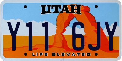 UT license plate Y116JY