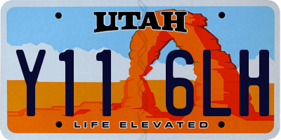 UT license plate Y116LH