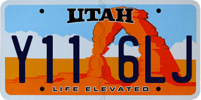 UT license plate Y116LJ