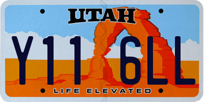 UT license plate Y116LL