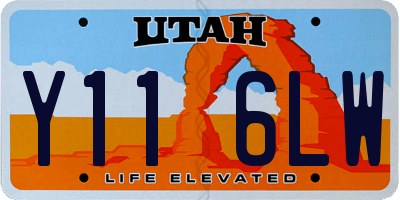 UT license plate Y116LW