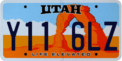 UT license plate Y116LZ