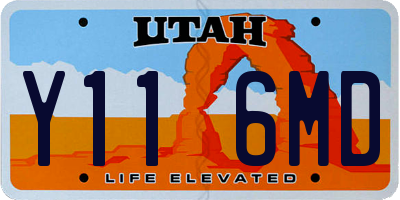 UT license plate Y116MD
