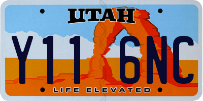 UT license plate Y116NC