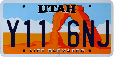 UT license plate Y116NJ