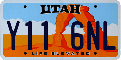 UT license plate Y116NL