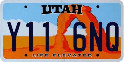 UT license plate Y116NQ