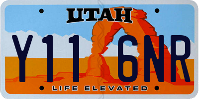 UT license plate Y116NR
