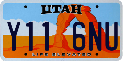 UT license plate Y116NU