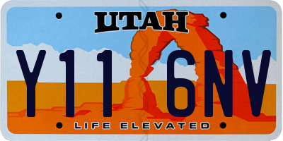 UT license plate Y116NV