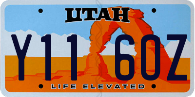 UT license plate Y116OZ