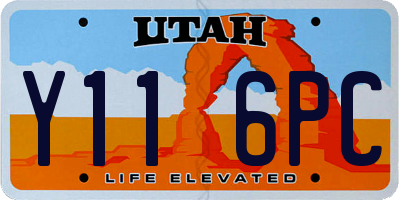 UT license plate Y116PC