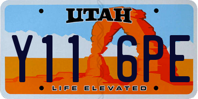 UT license plate Y116PE