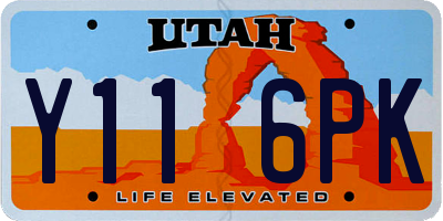UT license plate Y116PK