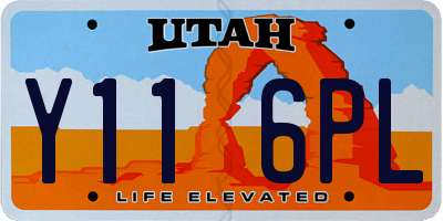 UT license plate Y116PL