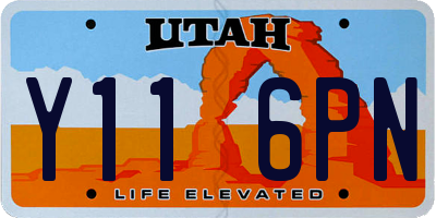 UT license plate Y116PN
