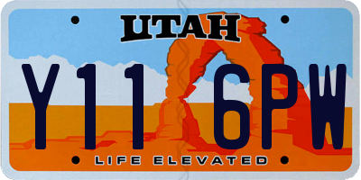 UT license plate Y116PW