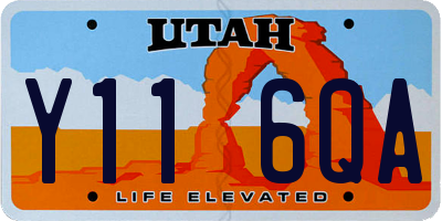 UT license plate Y116QA