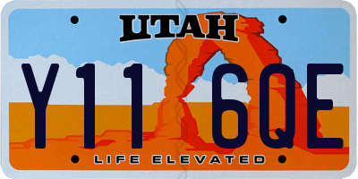 UT license plate Y116QE