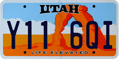 UT license plate Y116QI
