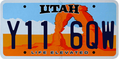 UT license plate Y116QW