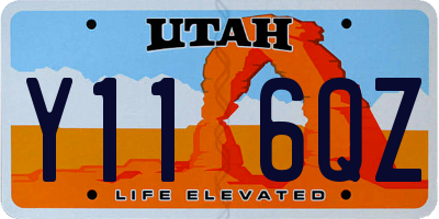 UT license plate Y116QZ