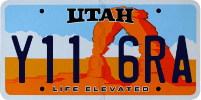 UT license plate Y116RA