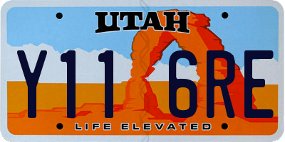 UT license plate Y116RE