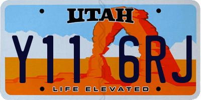 UT license plate Y116RJ