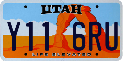 UT license plate Y116RU
