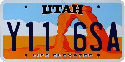 UT license plate Y116SA
