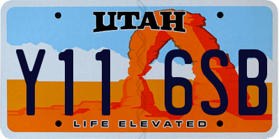 UT license plate Y116SB