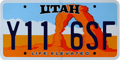 UT license plate Y116SF