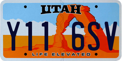 UT license plate Y116SV