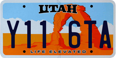 UT license plate Y116TA