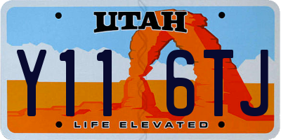 UT license plate Y116TJ