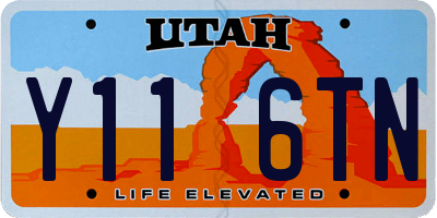 UT license plate Y116TN