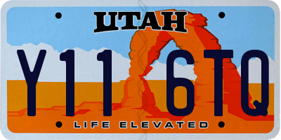 UT license plate Y116TQ