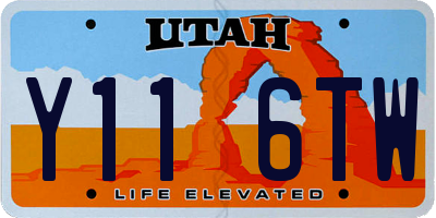 UT license plate Y116TW