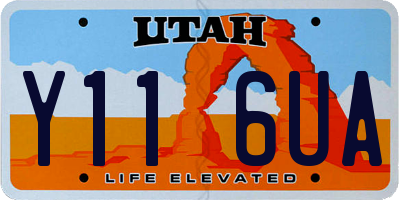 UT license plate Y116UA