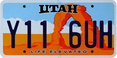 UT license plate Y116UH